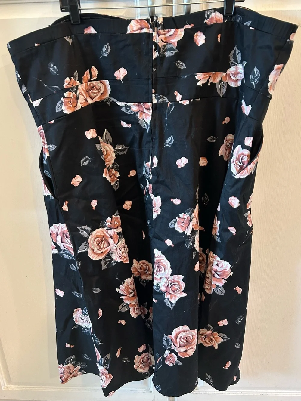 torrid Black Strapless Jumpsuit with Blush Pink Rose Print